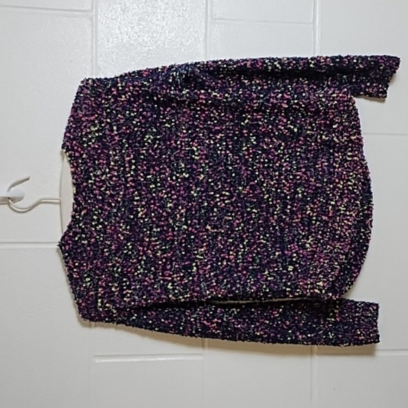 SO Soft Multi Colored Girls Sweater Navy Pink Lime Large 10/12 - Picture 2 of 10